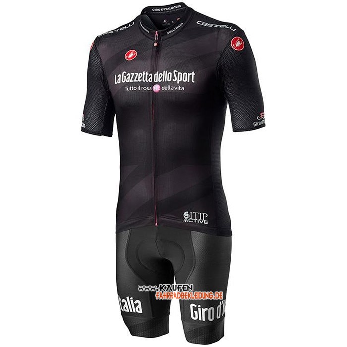 Giro d'Italia Kurzarmtrikot 2020 und Kurze Tragerhose Shwarz